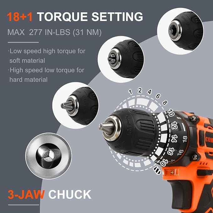 PowerCraft™ 12V Cordless Drill Driver Kit