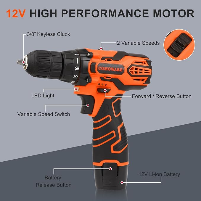 PowerCraft™ 12V Cordless Drill Driver Kit